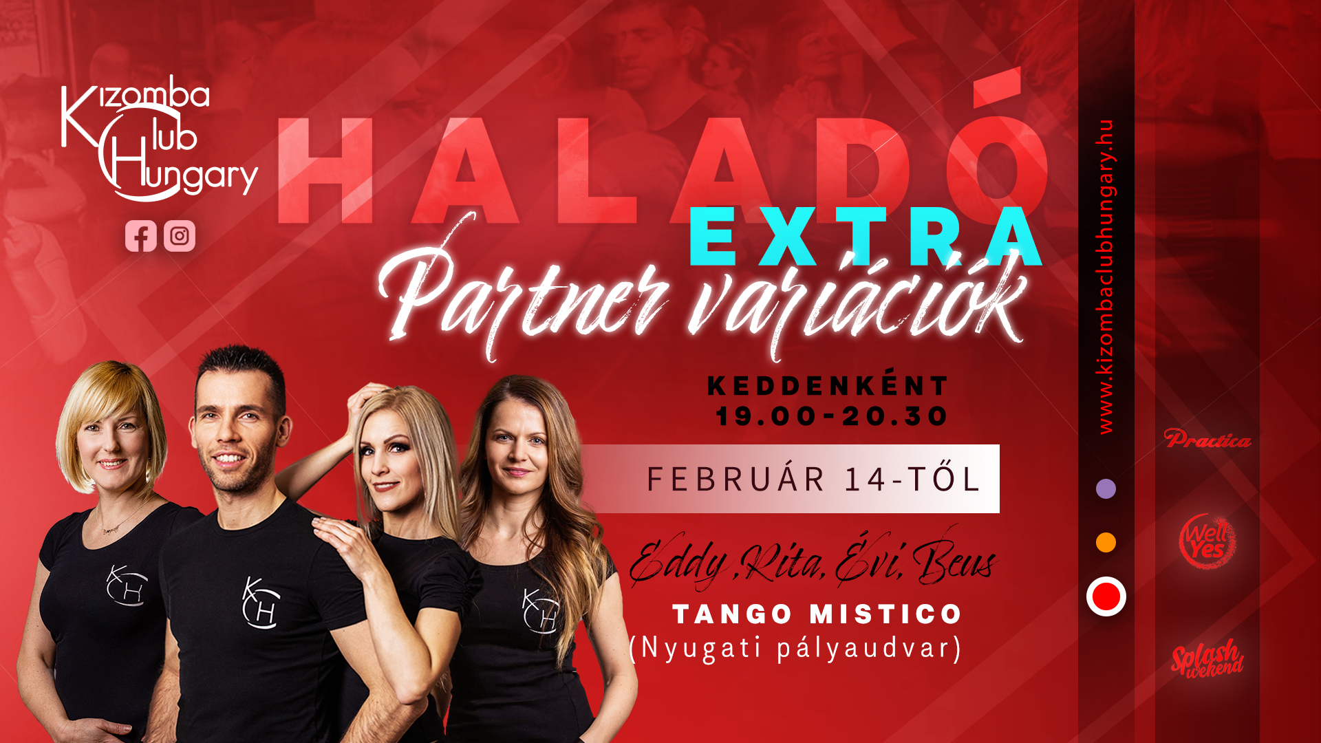 Kizomba Haladó Extra / Partnervariációk - Eddy, Rita, Évi, Beus