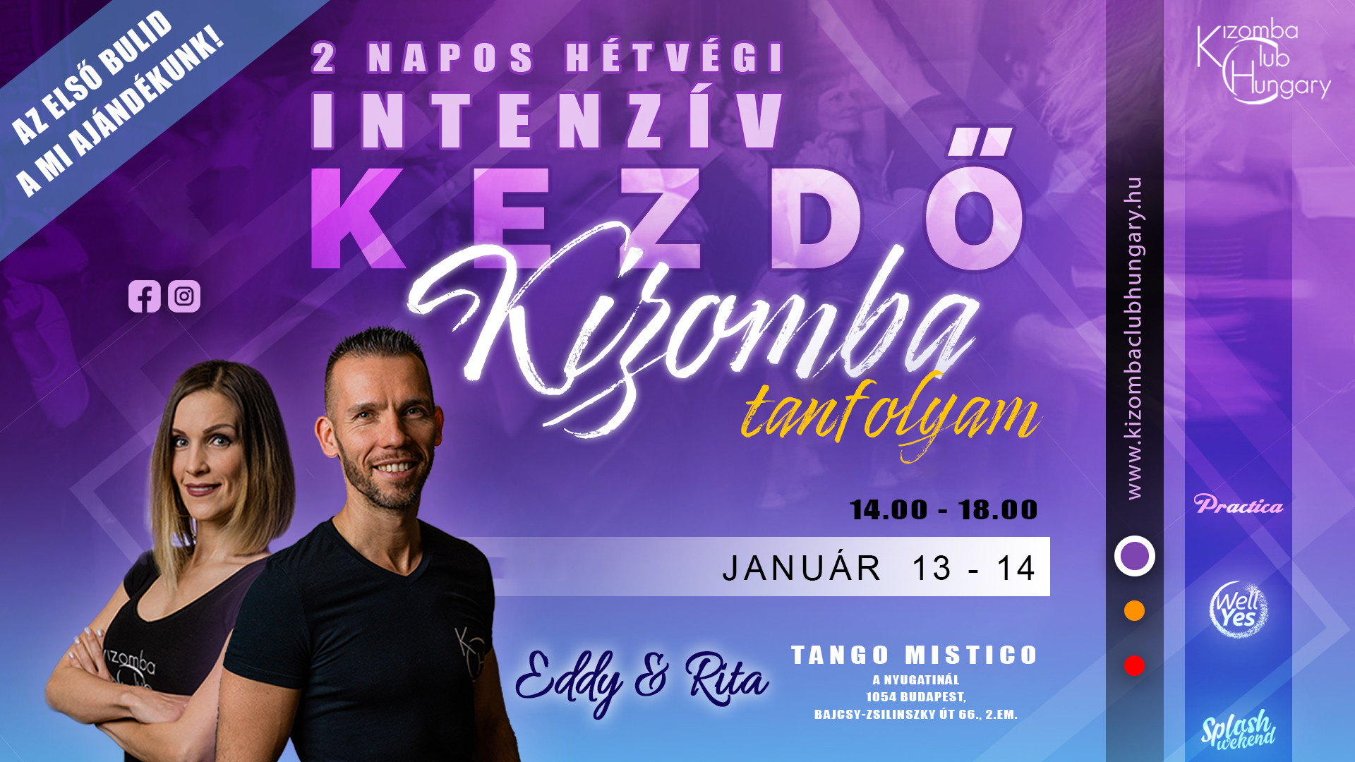Hétvégi intenzív kezdő Kizomba tanfolyam (KCH)-Eddy&Rita
