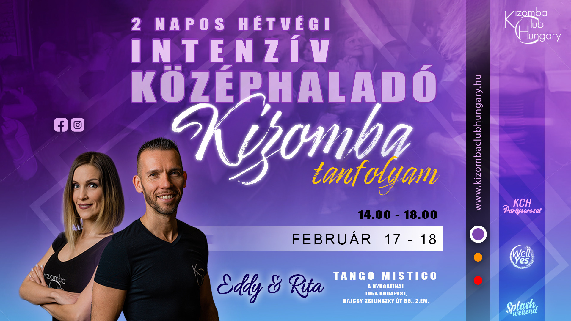Hétvégi intenzív középhaladó Kizomba tanfolyam (KCH)-Eddy&Rita