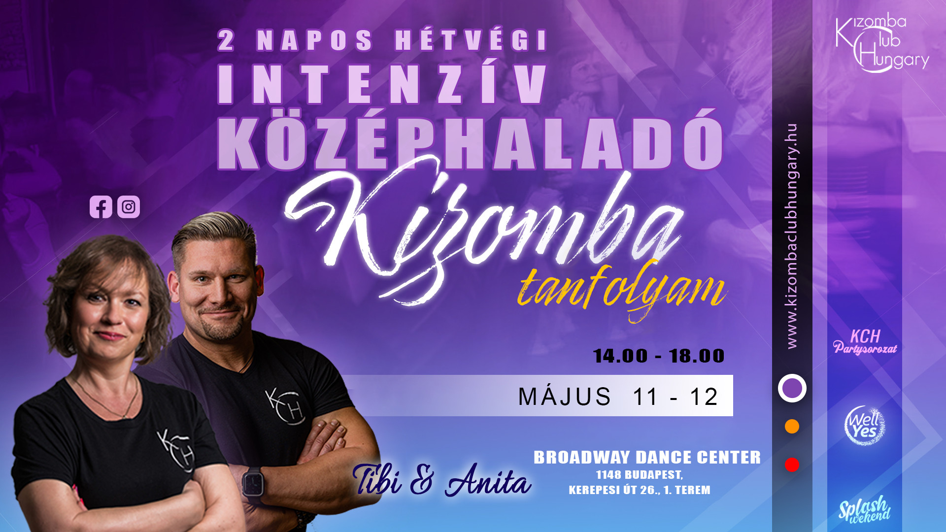 Hétvégi intenzív középhaladó Kizomba tanfolyam (KCH)-Tibi&Anita