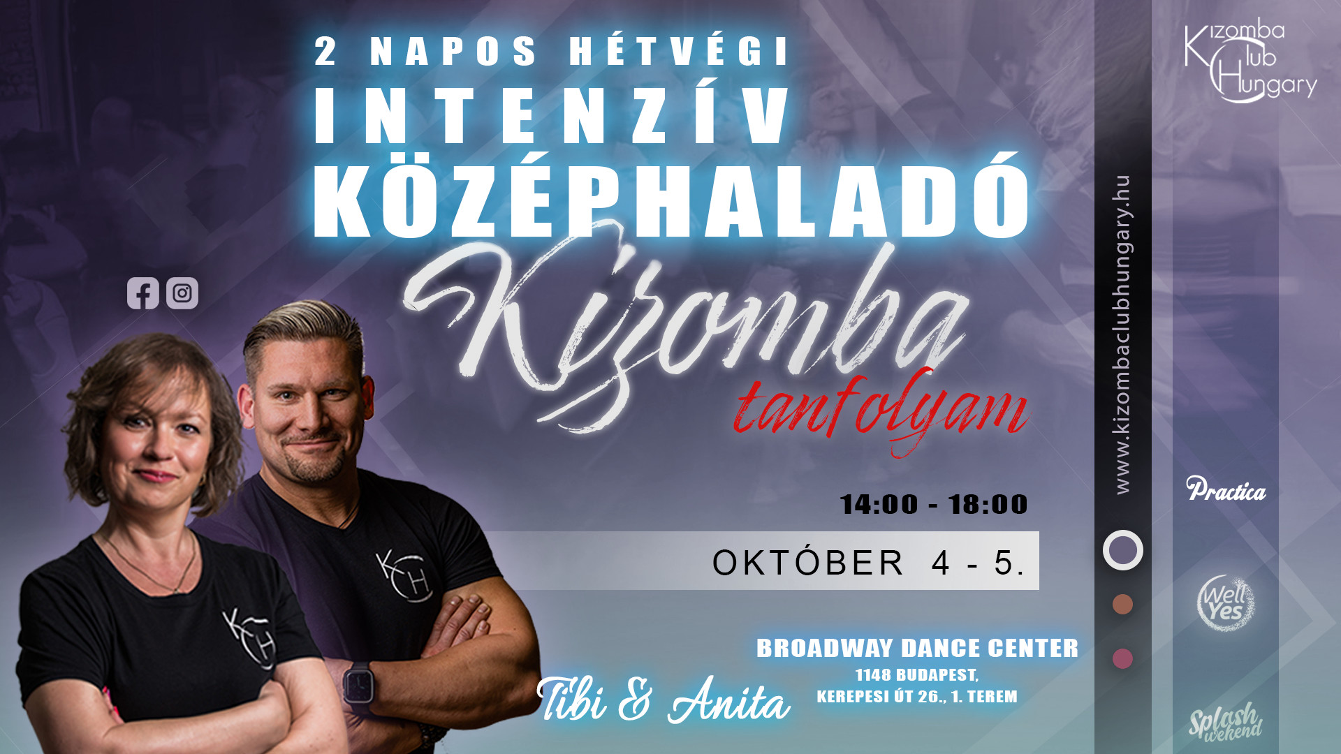 Hétvégi intenzív középhaladó Kizomba tanfolyam (KCH)-Tibi&Anita